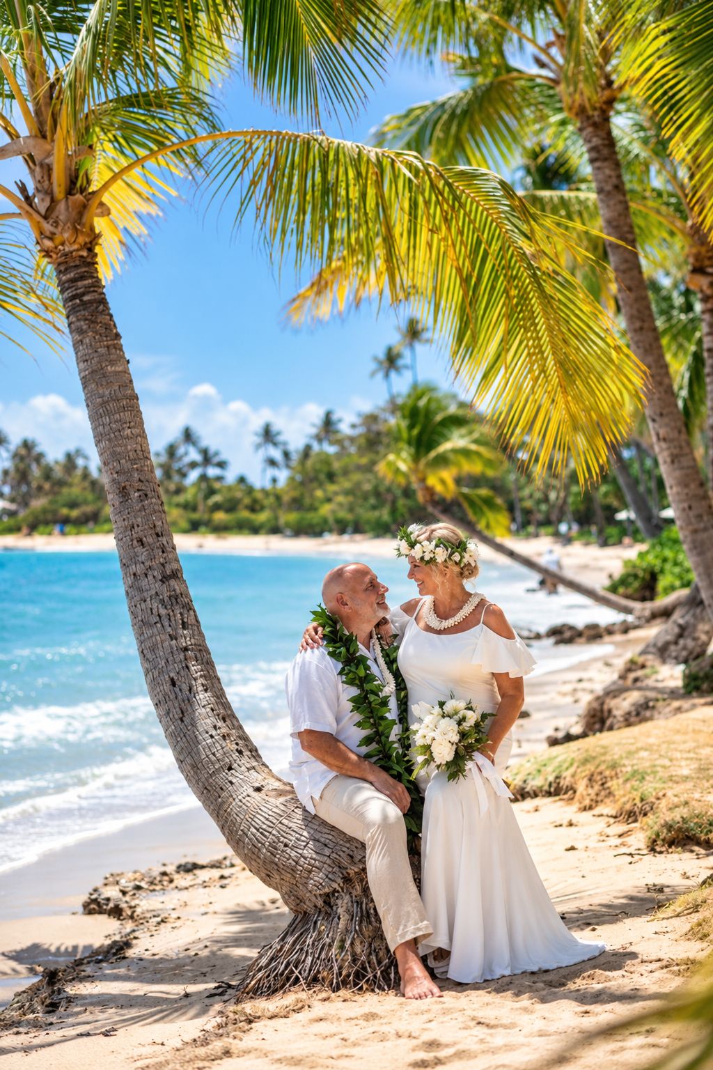 Trópusi esküvői portré Hawaiin